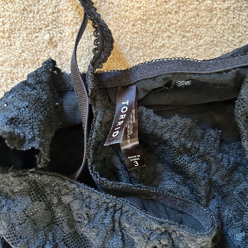 Torrid Black Lace Camisole. Intimate Bralette. - Picture 3 of 4